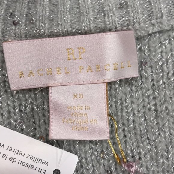 Rachel Parcell Sequin Cable Knit Puff Sleeve Sweat - Picture 6 of 7